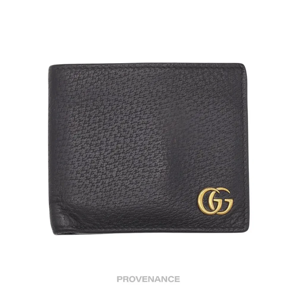 🔴 Gucci GG Marmont Bifold Wallet - Black Leather